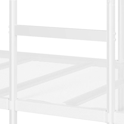 Letto a Castello senza Materasso Bianco 90x190 cm in Acciaio