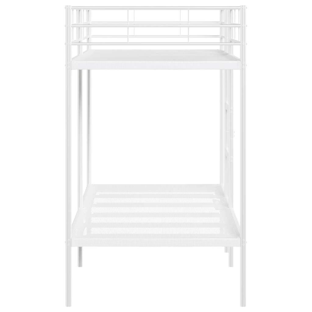 Letto a Castello senza Materasso Bianco 90x200 cm in Acciaio