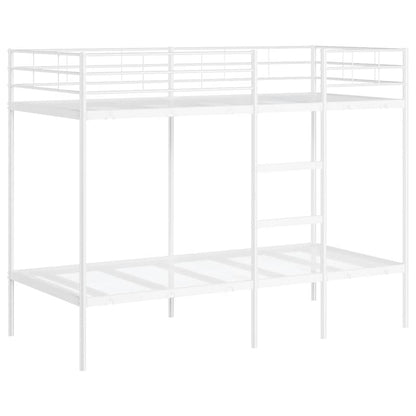 Letto a Castello senza Materasso Bianco 100x190 cm in Acciaio
