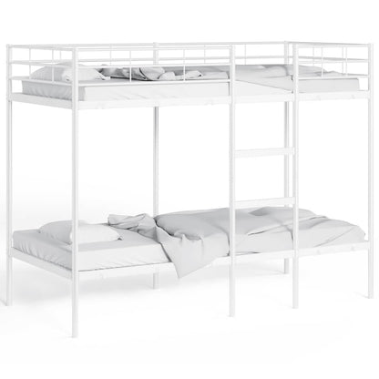 Letto a Castello senza Materasso Bianco 100x190 cm in Acciaio