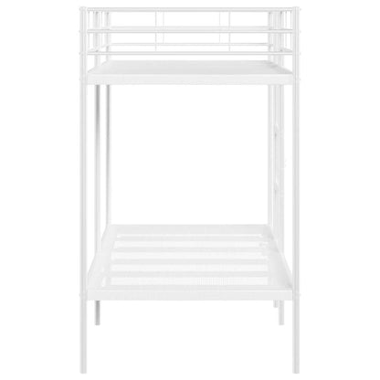 Letto a Castello senza Materasso Bianco 100x190 cm in Acciaio