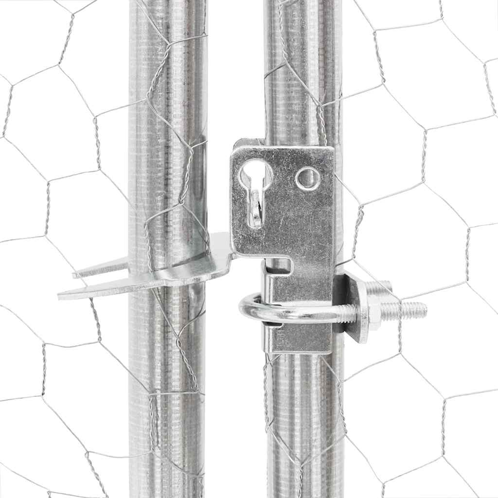 Cuccia per Cani da Esterno con Recinto 5x2x1,5m Acciaio Zincato - homemem39
