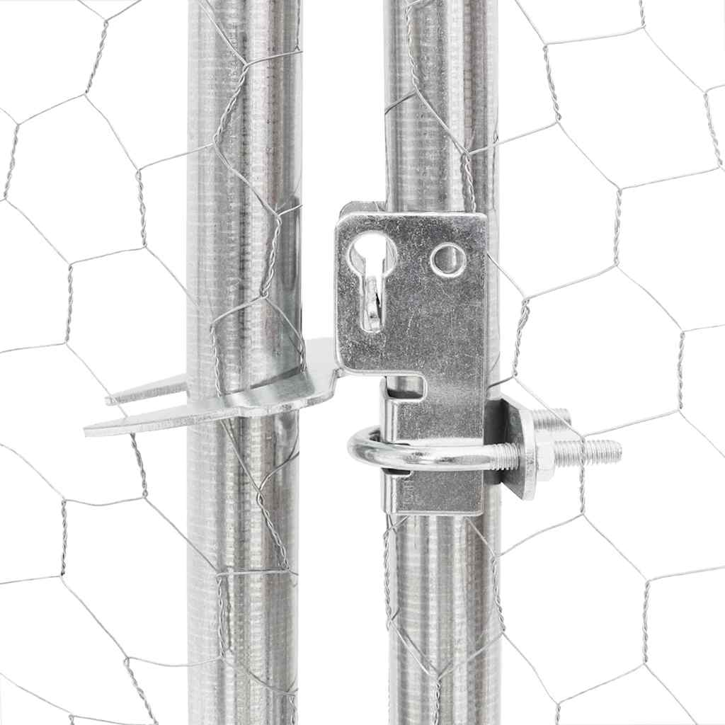 Cuccia per Cani da Esterno con Recinto 6x2x1,5m Acciaio Zincato - homemem39