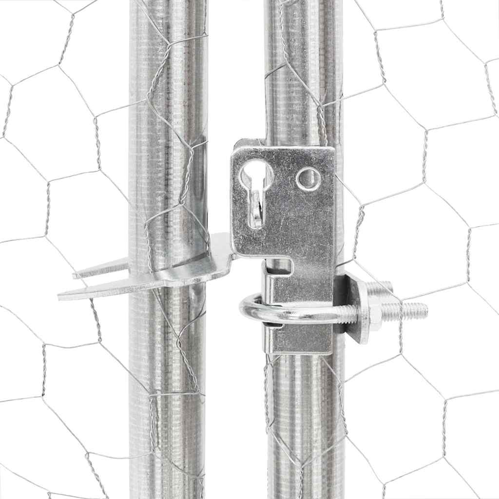 Cuccia per Cani da Esterno con Recinto 4x3x1,9m Acciaio Zincato - homemem39