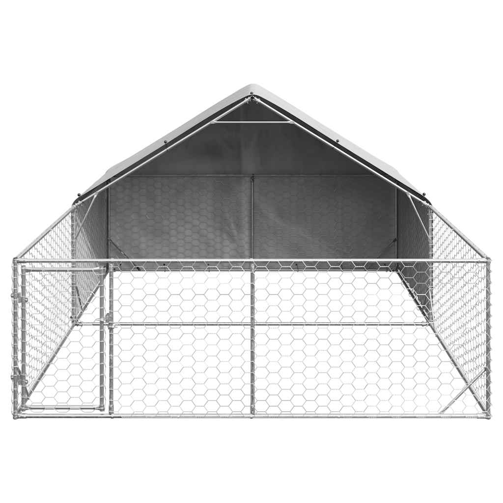 Cuccia per Cani da Esterno con Recinto 5x3x1,9m Acciaio Zincato - homemem39