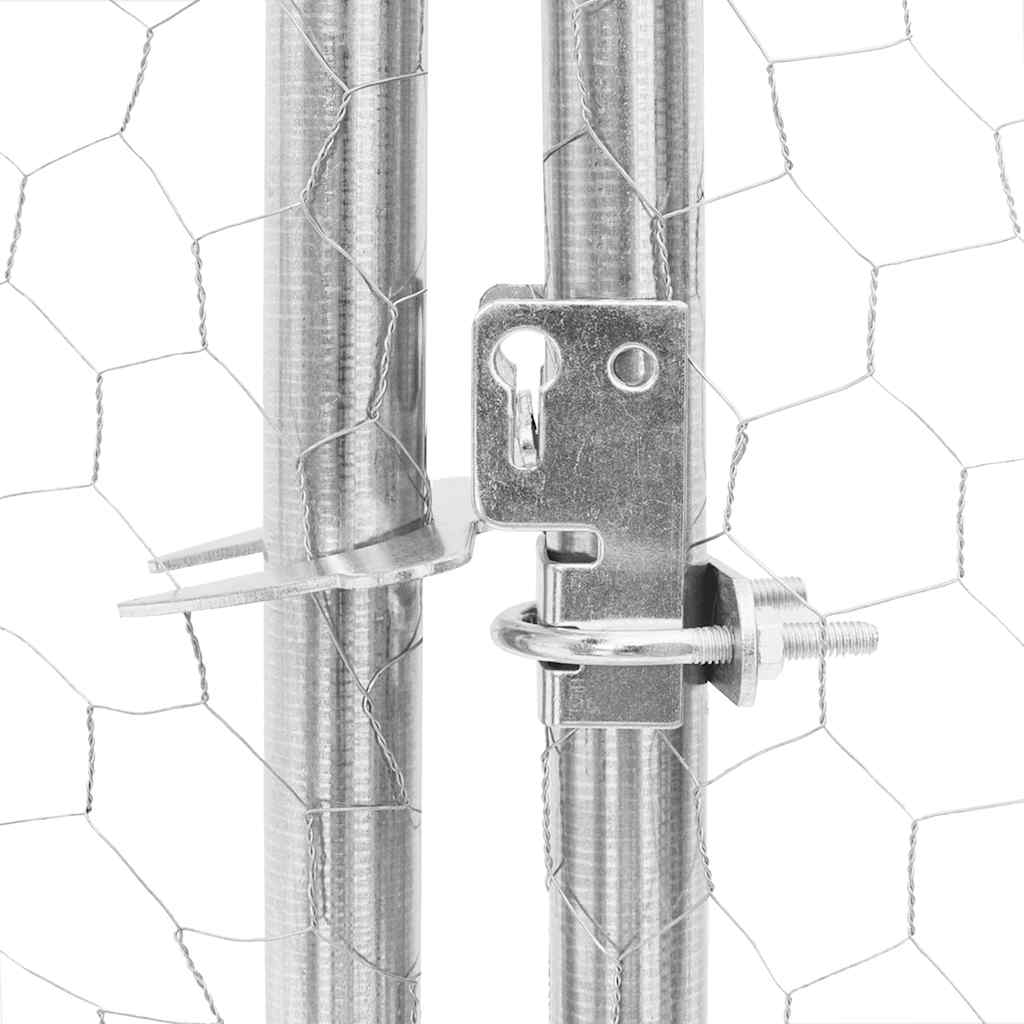 Cuccia per Cani da Esterno con Recinto 5x3x1,9m Acciaio Zincato - homemem39