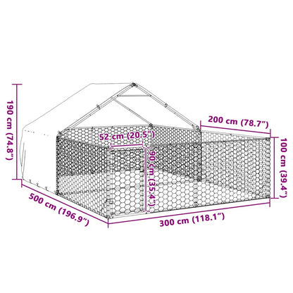Cuccia per Cani da Esterno con Recinto 5x3x1,9m Acciaio Zincato - homemem39