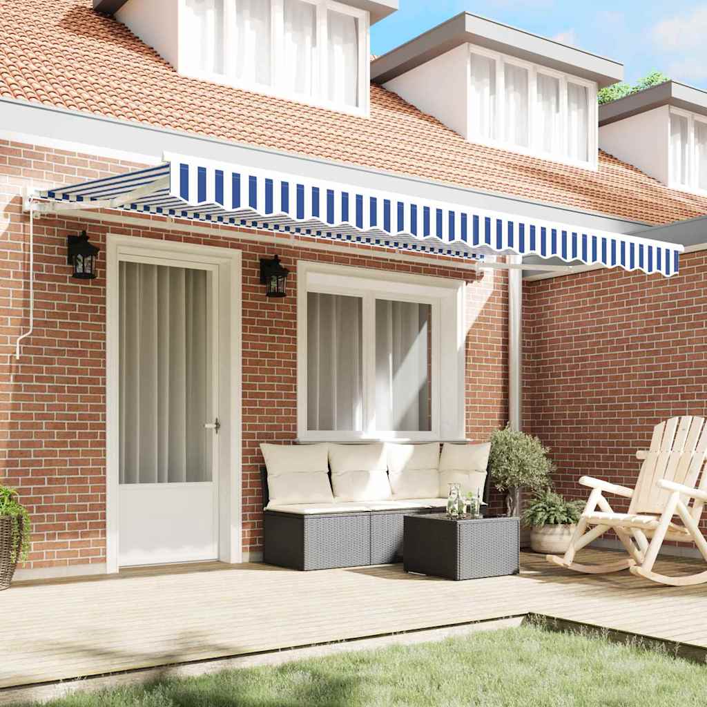 Telo di ricambio per tenda da sole Blu e Bianco 4 x 2 m