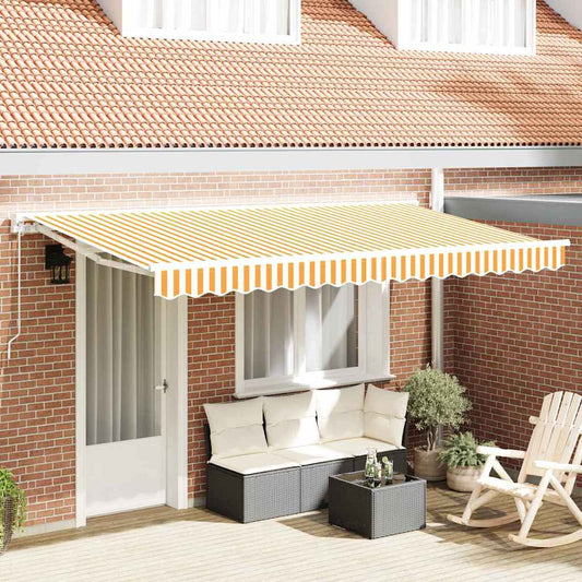 Telo di ricambio per tenda da sole Giallo e Bianco 380 x 195 cm