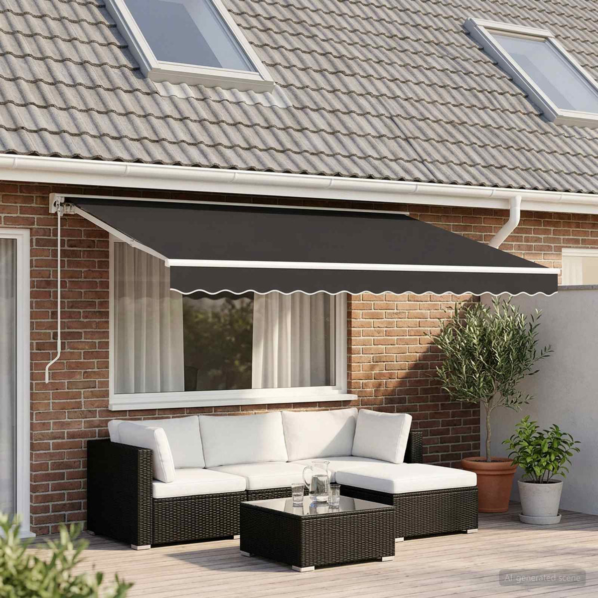 Telo di ricambio per tenda da sole Antracite 380 x 195 cm - homemem39