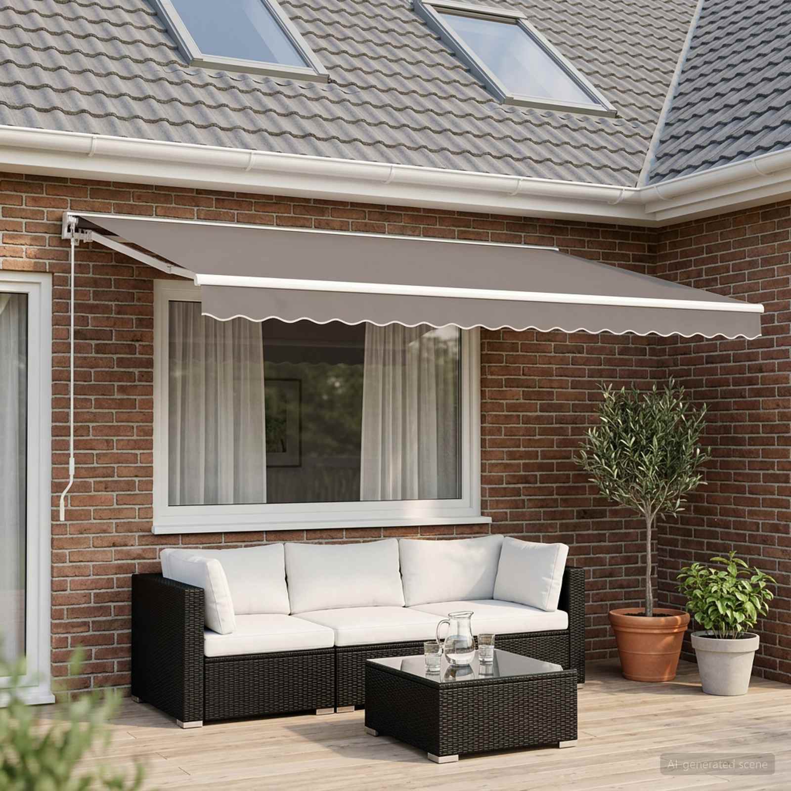 Telo di ricambio per tenda da sole Grigio Chiaro 580 x 345 cm | homemem39