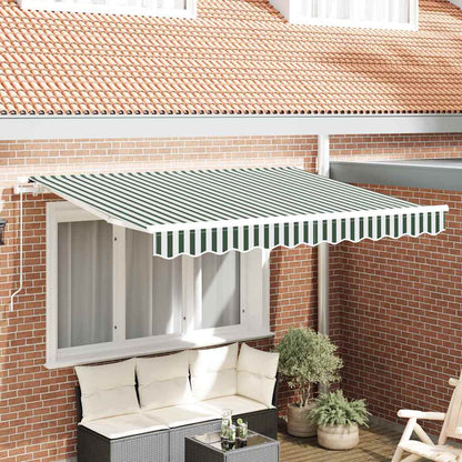 Telo di ricambio per tenda da sole Verde e Bianco 330 x 195 cm