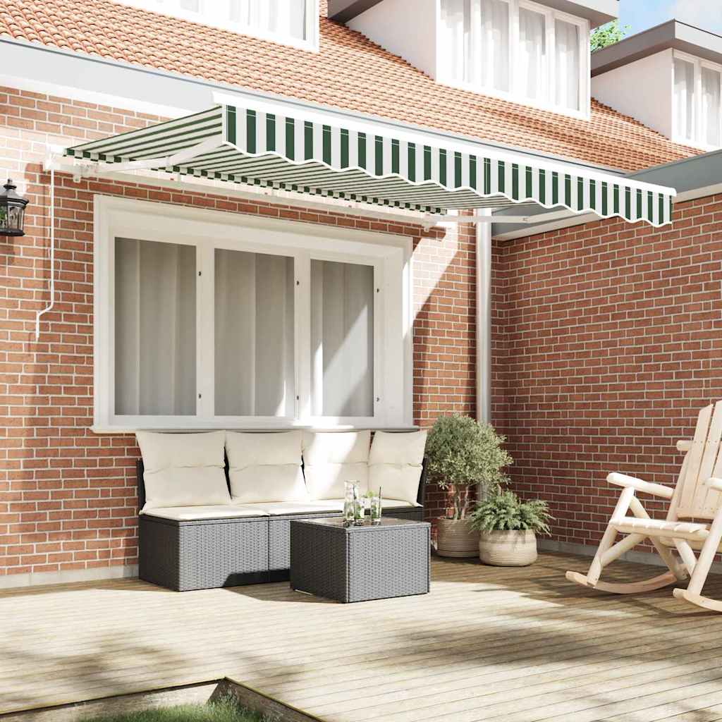 Telo di ricambio per tenda da sole Verde e Bianco 330 x 195 cm