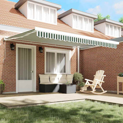 Telo di ricambio per tenda da sole Verde e Bianco 4 × 3,5 m | homemem39