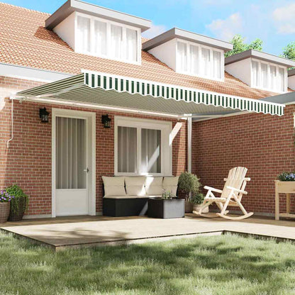 Telo di ricambio per tenda da sole Verde e Bianco 4,5 × 3 m