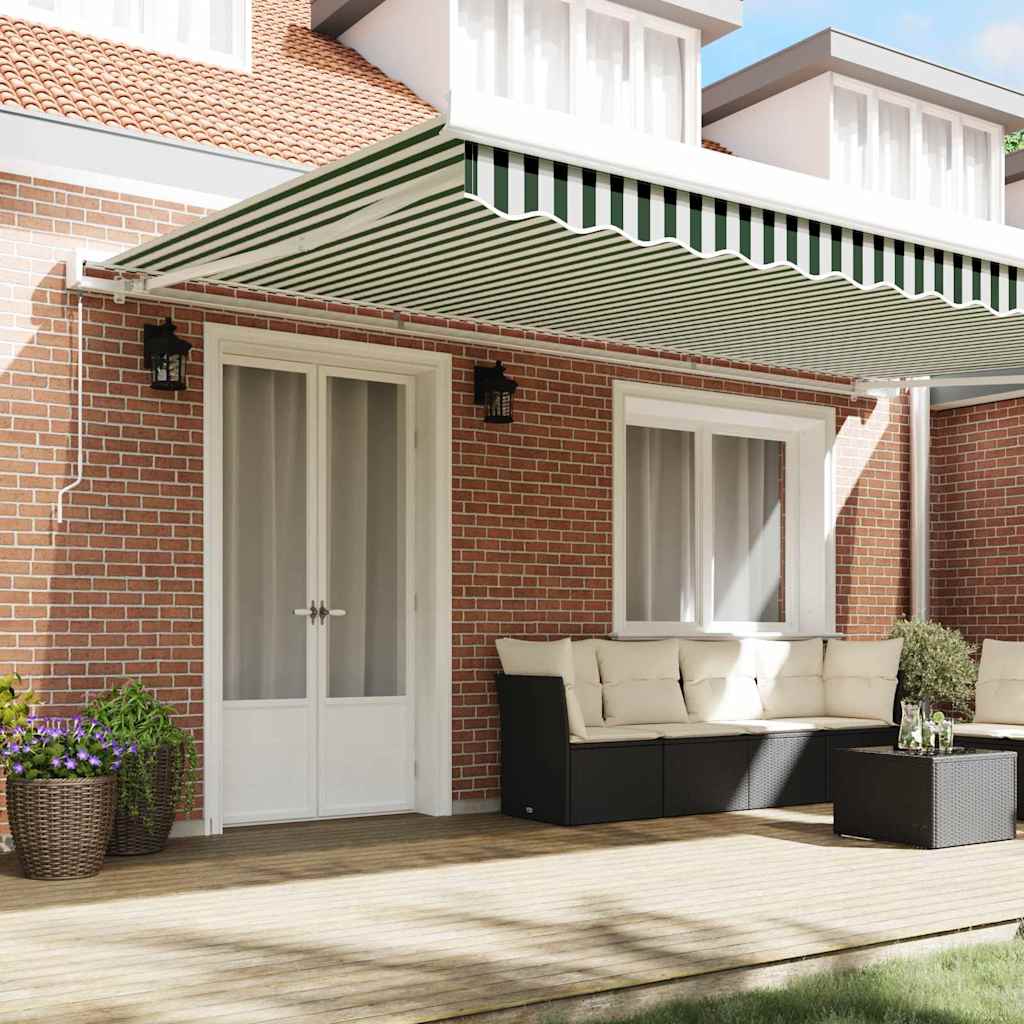 Telo di ricambio per tenda da sole Verde e Bianco 5 × 3,5 m | homemem39