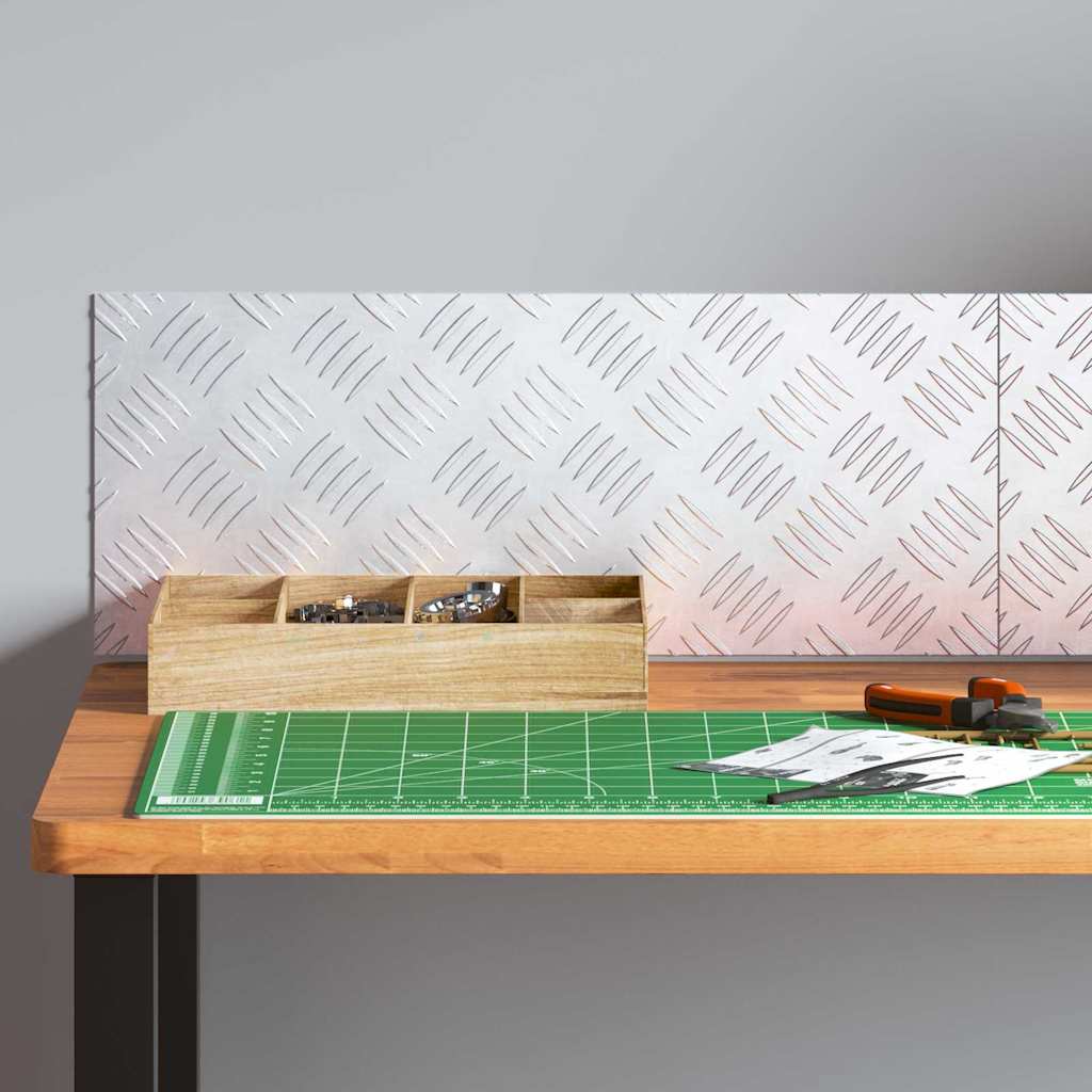 Dischi Quadrati 2 pcs Argento 50 x 20 cm Alluminio