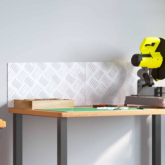 Dischi Quadrati 2 pcs Argento 50 x 25 cm Alluminio