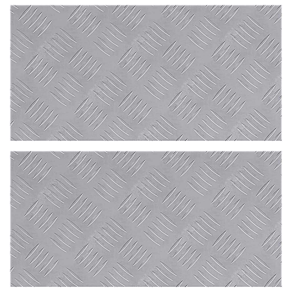 Dischi Quadrati 2 pcs Argento 50 x 25 cm Alluminio