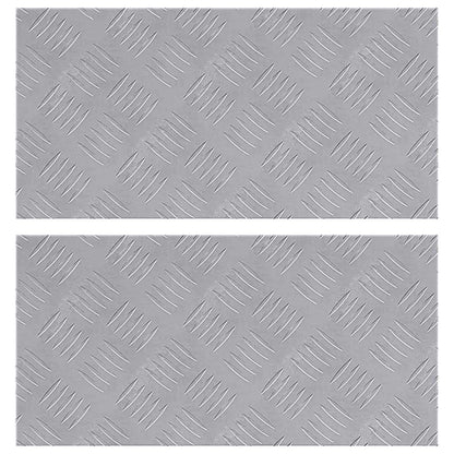 Dischi Quadrati 2 pcs Argento 50 x 25 cm Alluminio