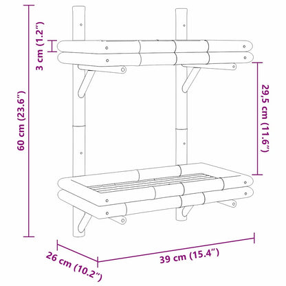 Scaffale da parete Marrone 39 x 26 x 60 cm Bambù | homemem39