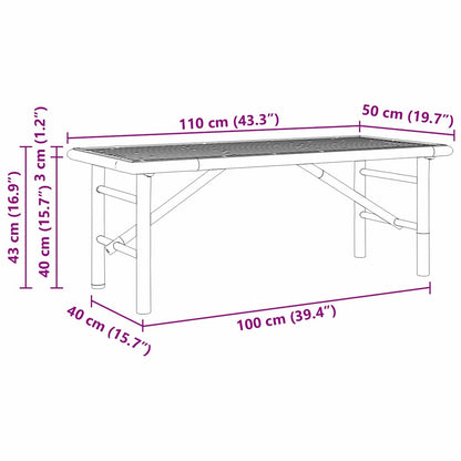 Tavolino da salotto Marrone 110 x 50 x 43 cm Bambù | homemem39