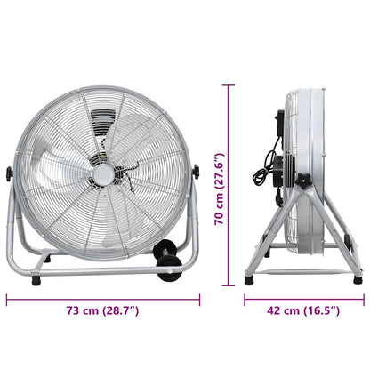 Ventilatore a tamburo con ruota 73 x 42 x 70 cm Alluminio