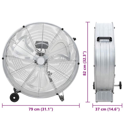 Ventilatore a tamburo con ruota 79 x 37 x 82 cm Alluminio