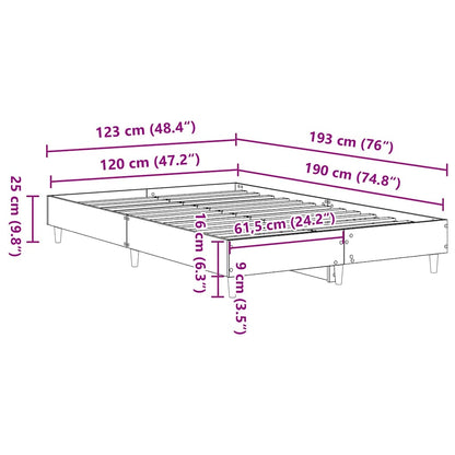 Struttura del letto Grigio Sonoma 193 x 123 x 25 cm | homemem39