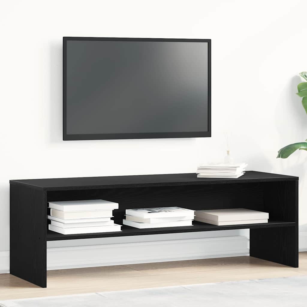 Mobile TV Rovere Nero 120x40x40 cm in Legno Multistrato - homemem39