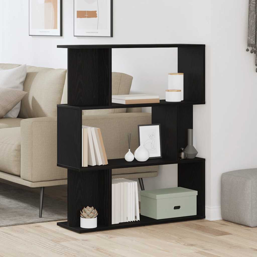 Libreria Rovere Nero 80x24x96 cm in Legno Multistrato