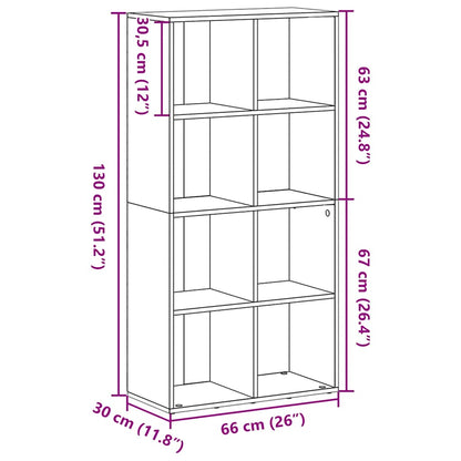 Libreria Rovere Nero 66x30x130 cm in Legno Multistrato | homemem39