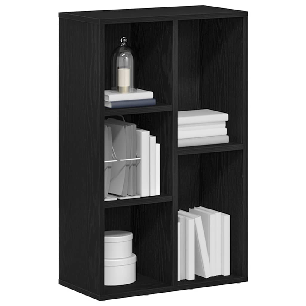 Libreria Rovere Nero 50x25x80 cm in Legno Multistrato
