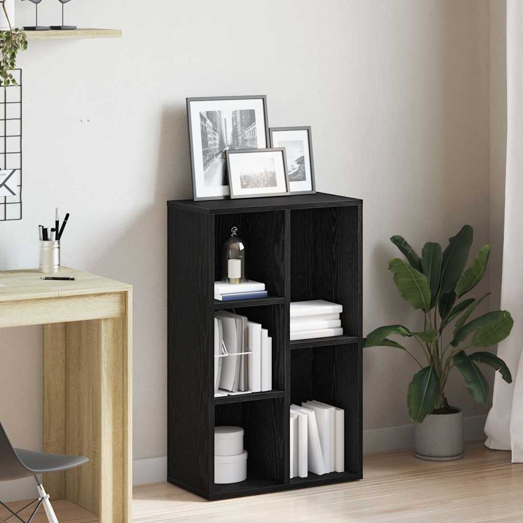 Libreria Rovere Nero 50x25x80 cm in Legno Multistrato | homemem39