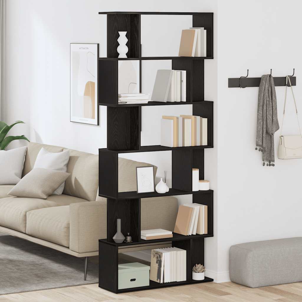 Libreria Rovere Nero 80x24x190,5 cm in Legno Ingegnerizzato | homemem39