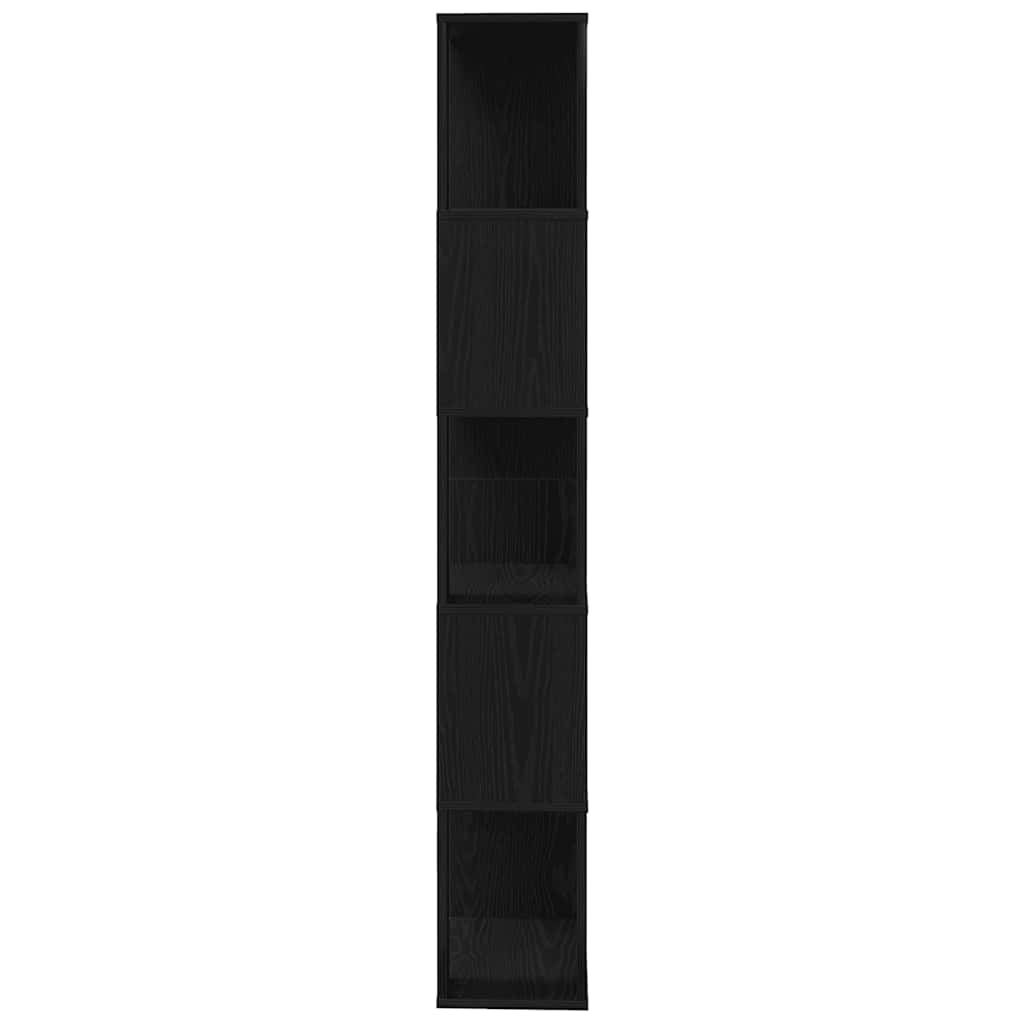 Libreria/Divisorio Rovere Nero 45x24x159 cm Legno Multistrato | homemem39