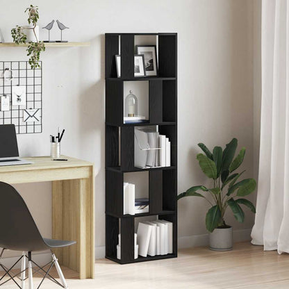 Libreria/Divisorio Rovere Nero 45x24x159 cm Legno Multistrato | homemem39