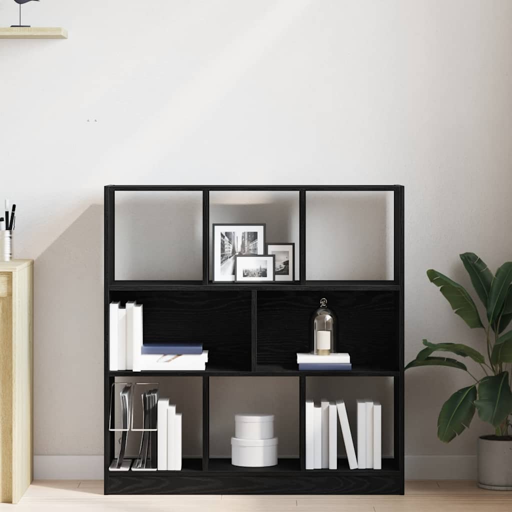 Libreria Rovere Nero 97,5x29,5x100 cm in Legno Multistrato | homemem39