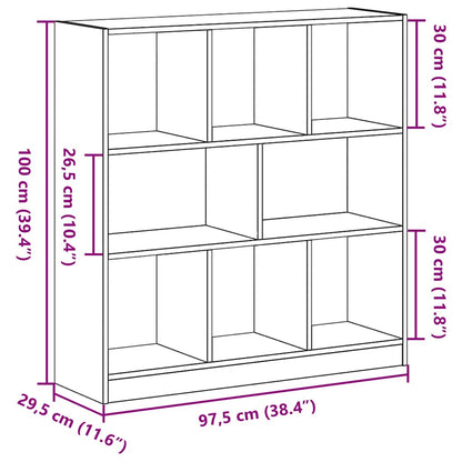 Libreria Rovere Nero 97,5x29,5x100 cm in Legno Multistrato | homemem39