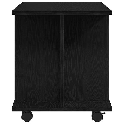 Mobile TV Ruote Rovere Nero 80x40x45cm Legno Multistrato - homemem39