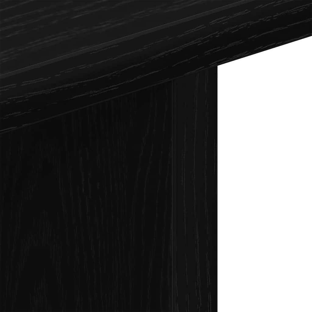 Mobile TV Ruote Rovere Nero 80x40x45cm Legno Multistrato - homemem39