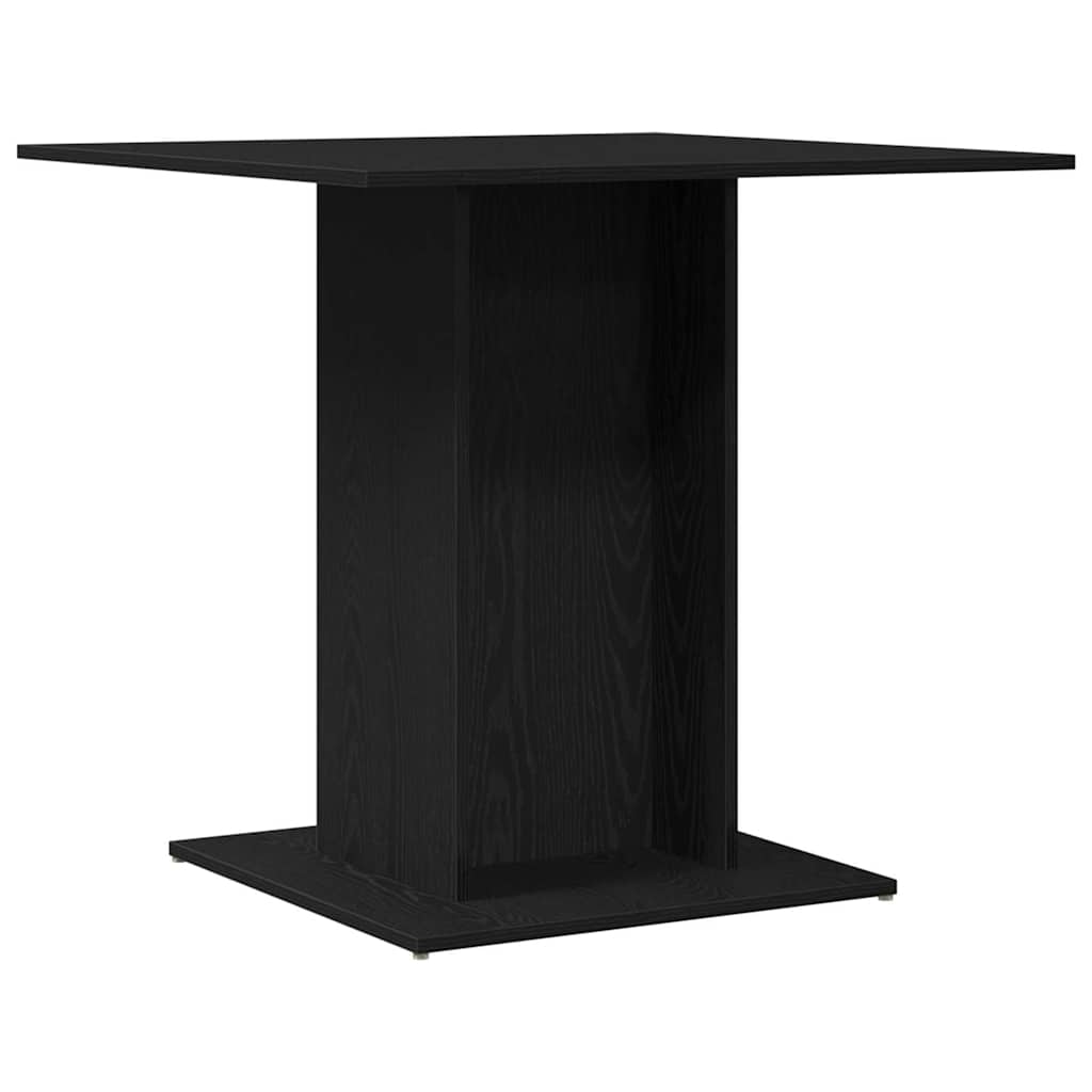 Tavolo da Pranzo Rovere Nero 80x80x75 cm Legno Multistrato | homemem39