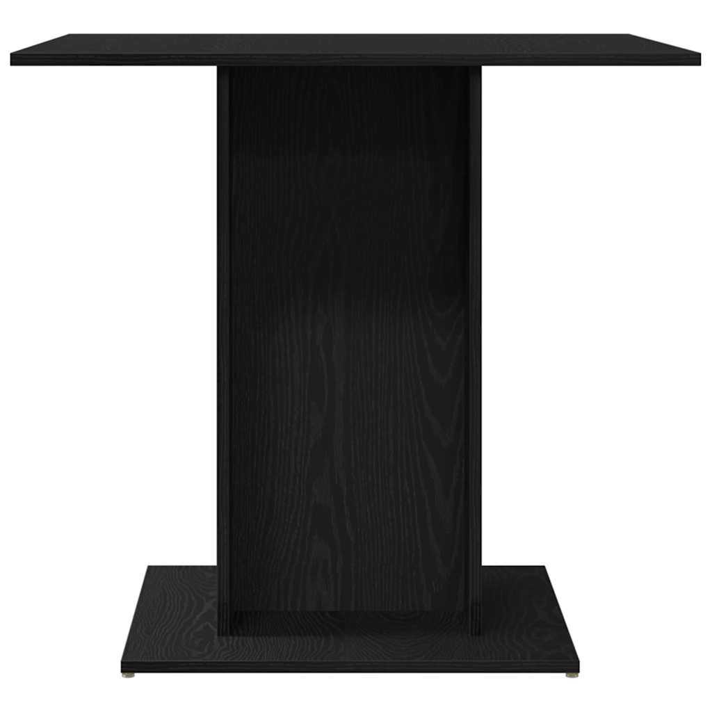 Tavolo da Pranzo Rovere Nero 80x80x75 cm Legno Multistrato | homemem39