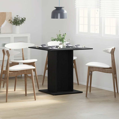 Tavolo da Pranzo Rovere Nero 80x80x75 cm Legno Multistrato | homemem39