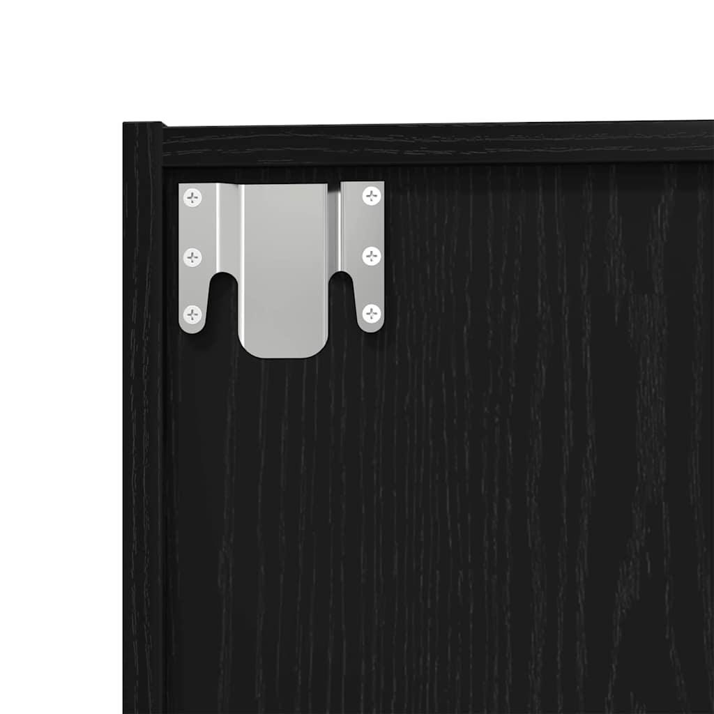 Armadio per Libri con lo scaffale Rovere Nero 143 x 30 x 36 cm