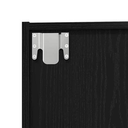 Armadio per Libri con lo scaffale Rovere Nero 143 x 30 x 36 cm