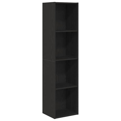 Armadio per Libri con lo scaffale Rovere Nero 143 x 30 x 36 cm
