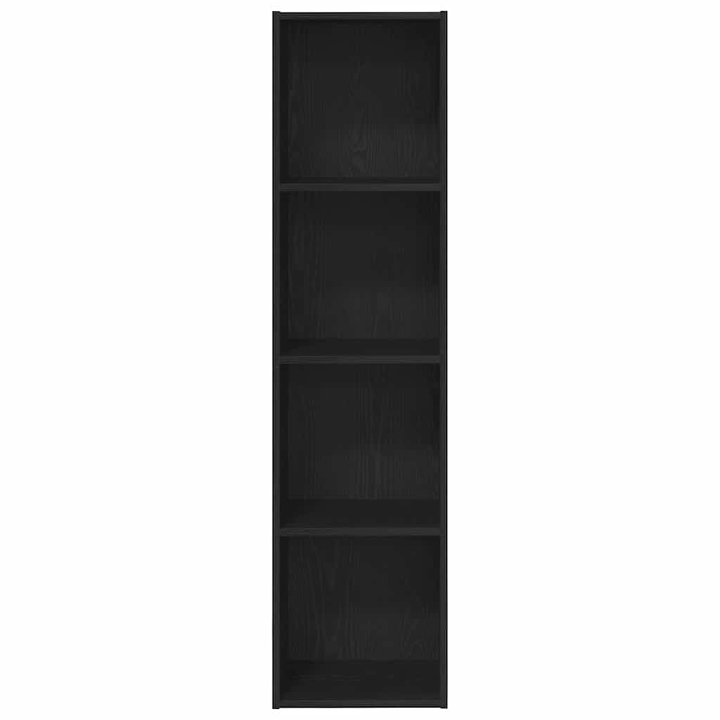 Armadio per Libri con lo scaffale Rovere Nero 143 x 30 x 36 cm