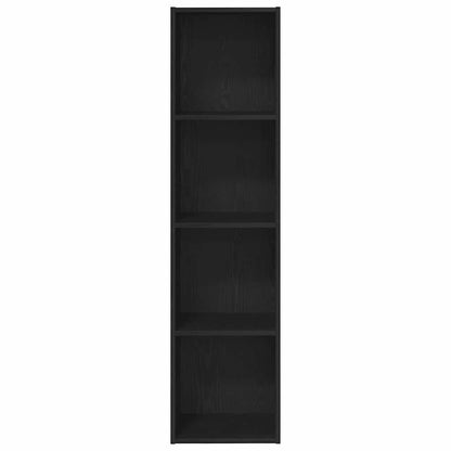 Armadio per Libri con lo scaffale Rovere Nero 143 x 30 x 36 cm