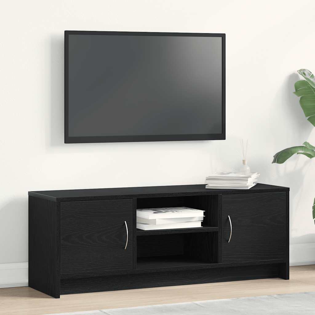 Mobile Porta TV Rovere Nero 102x30x37,5 cm Legno Multistrato